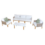 Vine 4-Piece Patio Conversation Set in Cream OD-CV029-CR Manhattan Comfort