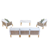 Vine 4-Piece Patio Conversation Set in Cream OD-CV029-CR Manhattan Comfort