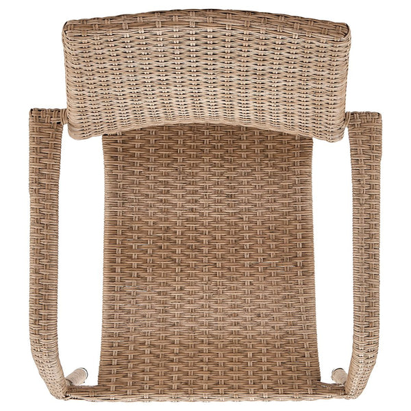 Manhattan Comfort Genoa Modern Patio Dining Armchair Nature Tan Weave OD-DC002-NE