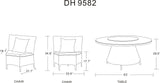 Manhattan Comfort Nightingdale Mid-Century Modern Outdoor Dining Set Cream OD-DS001-CR