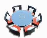 Manhattan Comfort Nightingdale Mid-Century Modern Outdoor Dining Set Orange, White and Black OD-DS001-OR