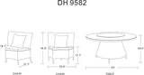 Manhattan Comfort Nightingdale Mid-Century Modern Outdoor Dining Set Orange, White and Black OD-DS001-OR