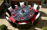 Manhattan Comfort Nightingdale Mid-Century Modern Outdoor Dining Set Red, White and Black OD-DS001-RD