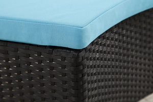 Manhattan Comfort Nightingdale Mid-Century Modern Outdoor Dining Set Sky Blue, White and Black OD-DS001-SB