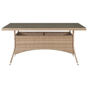 Manhattan Comfort Genoa Modern Patio Dining Table Nature Tan Weave OD-DT002-NE