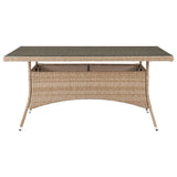 Manhattan Comfort Genoa Modern Patio Dining Table Nature Tan Weave OD-DT002-NE