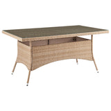 Manhattan Comfort Genoa Modern Patio Dining Table Nature Tan Weave OD-DT002-NE