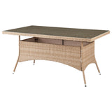 Manhattan Comfort Genoa Modern Patio Dining Table Nature Tan Weave OD-DT002-NE