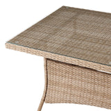 Manhattan Comfort Genoa Modern Patio Dining Table Nature Tan Weave OD-DT002-NE