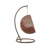 Zolo Hanging Lounge Egg Swing Chair in Red and Saddle Brown OD-HC001-RD Manhattan Comfort