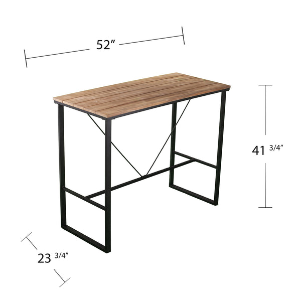 Safavieh Venallo Solid Acacia Wood Pub Table With Iron Frame For Patio Or Casual Dining OD1083029