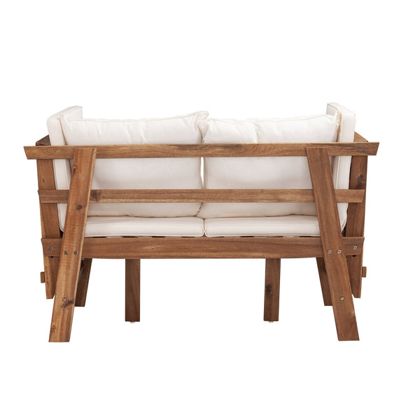 Safavieh Holly & Martin Dolavon Solid Acacia Convertible Patio Lounge Chair With Removable Cushions OD1089109