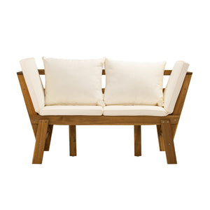 Safavieh Holly & Martin Dolavon Solid Acacia Convertible Patio Lounge Chair With Removable Cushions OD1089109