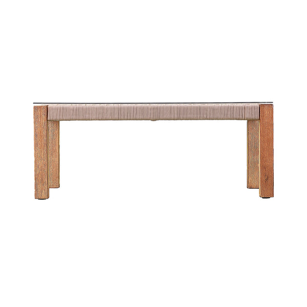 Safavieh Brendina Outdoor Acacia And Woven Rope Cocktail Table With Tempered Glass Patio Top OD1089300