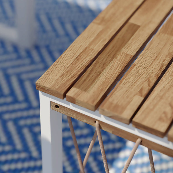 Safavieh Wallmond Outdoor Acacia Wood Cocktail Table With Rope Accents And Steel Frame NATURAL OD1140700