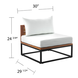 Safavieh Taradale Outdoor Acacia Wood Accent Chair With Cushions For Patio Lounging And Relaxation OD1172108