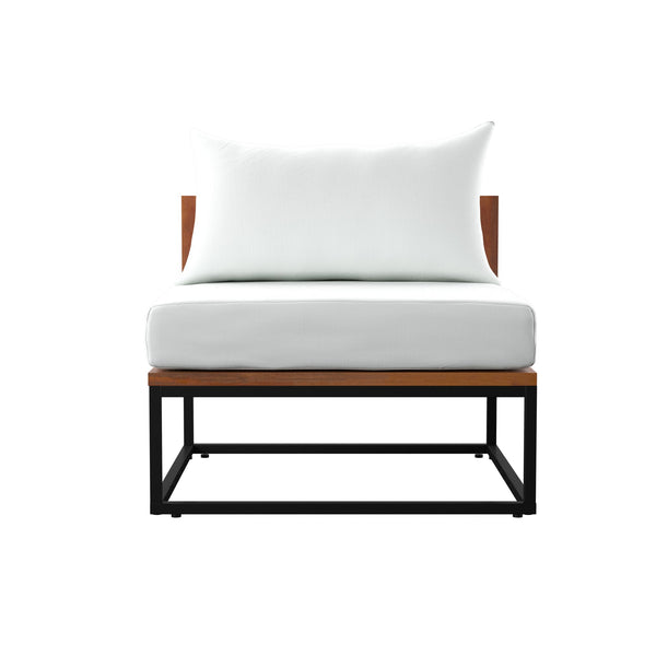Safavieh Taradale Outdoor Acacia Wood Accent Chair With Cushions For Patio Lounging And Relaxation OD1172108