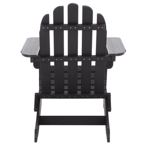 Safavieh Carla Outdoor Hdpe Adirondack Chair With Metal Frame For Patio Deck Or Poolside BLACK OD350401