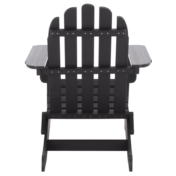 Safavieh Carla Outdoor Hdpe Adirondack Chair With Metal Frame For Patio Deck Or Poolside BLACK OD350401