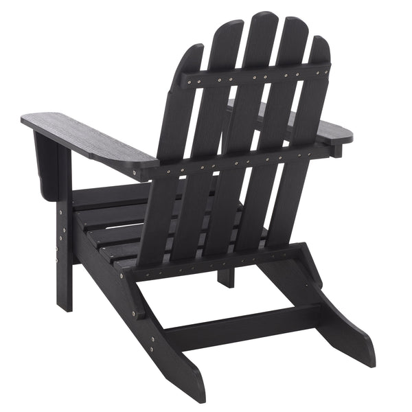 Safavieh Carla Outdoor Hdpe Adirondack Chair With Metal Frame For Patio Deck Or Poolside BLACK OD350401