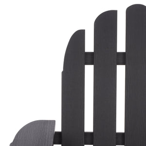 Safavieh Carla Outdoor Hdpe Adirondack Chair With Metal Frame For Patio Deck Or Poolside BLACK OD350401