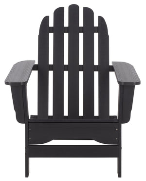 Safavieh Carla Outdoor Hdpe Adirondack Chair With Metal Frame For Patio Deck Or Poolside BLACK OD350401
