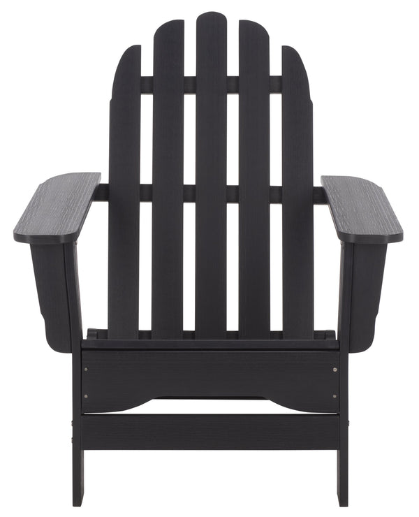 Safavieh Carla Outdoor Hdpe Adirondack Chair With Metal Frame For Patio Deck Or Poolside BLACK OD350401