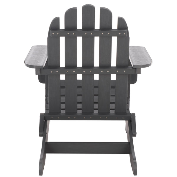 Safavieh Carla Outdoor Hdpe Adirondack Chair With Metal Frame For Patio Deck Or Poolside GREY OD350407