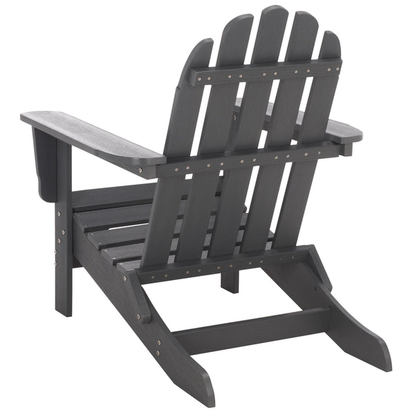 Safavieh Carla Outdoor Hdpe Adirondack Chair With Metal Frame For Patio Deck Or Poolside GREY OD350407