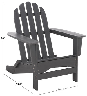 Safavieh Carla Outdoor Hdpe Adirondack Chair With Metal Frame For Patio Deck Or Poolside GREY OD350407