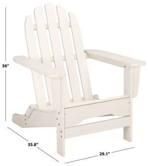 Safavieh Carla Outdoor Hdpe Adirondack Chair With Metal Frame For Patio Deck Or Poolside OFF WHITE OD350423