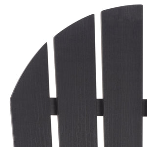 Safavieh Lynsee Adirondack Patio Chair Hdpe Powder Coated Frame Uv Resistant Outdoor Lounger BLACK OD350501