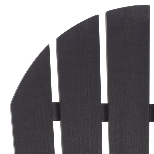 Safavieh Lynsee Adirondack Patio Chair Hdpe Powder Coated Frame Uv Resistant Outdoor Lounger BLACK OD350501