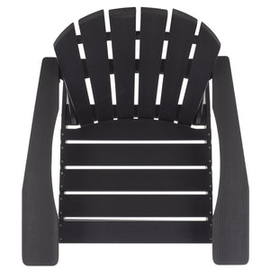 Safavieh Lynsee Adirondack Patio Chair Hdpe Powder Coated Frame Uv Resistant Outdoor Lounger BLACK OD350501