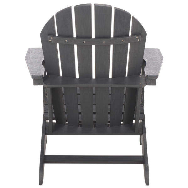 Safavieh Lynsee Adirondack Patio Chair Hdpe Powder Coated Frame Uv Resistant Outdoor Lounger GREY OD350507