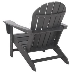 Safavieh Lynsee Adirondack Patio Chair Hdpe Powder Coated Frame Uv Resistant Outdoor Lounger GREY OD350507