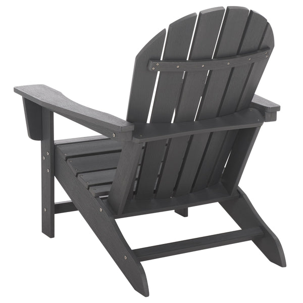Safavieh Lynsee Adirondack Patio Chair Hdpe Powder Coated Frame Uv Resistant Outdoor Lounger GREY OD350507