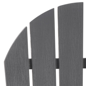 Safavieh Lynsee Adirondack Patio Chair Hdpe Powder Coated Frame Uv Resistant Outdoor Lounger GREY OD350507