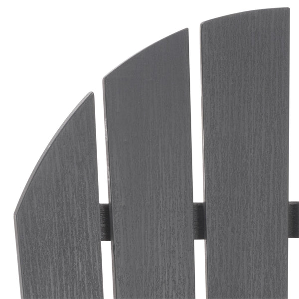 Safavieh Lynsee Adirondack Patio Chair Hdpe Powder Coated Frame Uv Resistant Outdoor Lounger GREY OD350507