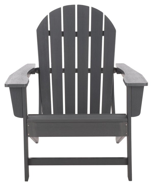 Safavieh Lynsee Adirondack Patio Chair Hdpe Powder Coated Frame Uv Resistant Outdoor Lounger GREY OD350507