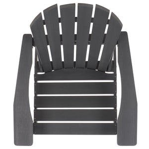 Safavieh Lynsee Adirondack Patio Chair Hdpe Powder Coated Frame Uv Resistant Outdoor Lounger GREY OD350507