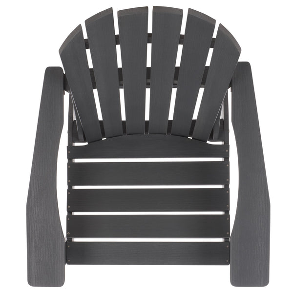 Safavieh Lynsee Adirondack Patio Chair Hdpe Powder Coated Frame Uv Resistant Outdoor Lounger GREY OD350507