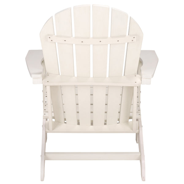 Safavieh Lynsee Adirondack Patio Chair Hdpe Powder Coated Frame Uv Resistant Outdoor Lounger OFF WHITE OD350523
