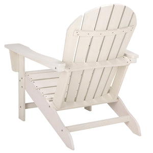 Safavieh Lynsee Adirondack Patio Chair Hdpe Powder Coated Frame Uv Resistant Outdoor Lounger OFF WHITE OD350523