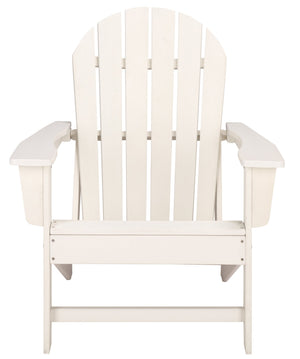Safavieh Lynsee Adirondack Patio Chair Hdpe Powder Coated Frame Uv Resistant Outdoor Lounger OFF WHITE OD350523