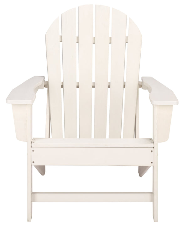 Safavieh Lynsee Adirondack Patio Chair Hdpe Powder Coated Frame Uv Resistant Outdoor Lounger OFF WHITE OD350523