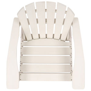 Safavieh Lynsee Adirondack Patio Chair Hdpe Powder Coated Frame Uv Resistant Outdoor Lounger OFF WHITE OD350523