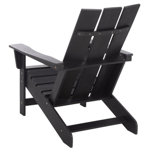 Safavieh Olivia Outdoor Adirondack Chair Ergonomic Hdpe Build For Patio Deck Or Garden Seating BLACK OD350601