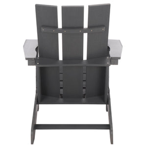 Safavieh Olivia Outdoor Adirondack Chair Ergonomic Hdpe Build For Patio Deck Or Garden Seating GREY OD350607