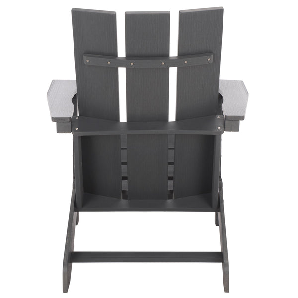 Safavieh Olivia Outdoor Adirondack Chair Ergonomic Hdpe Build For Patio Deck Or Garden Seating GREY OD350607